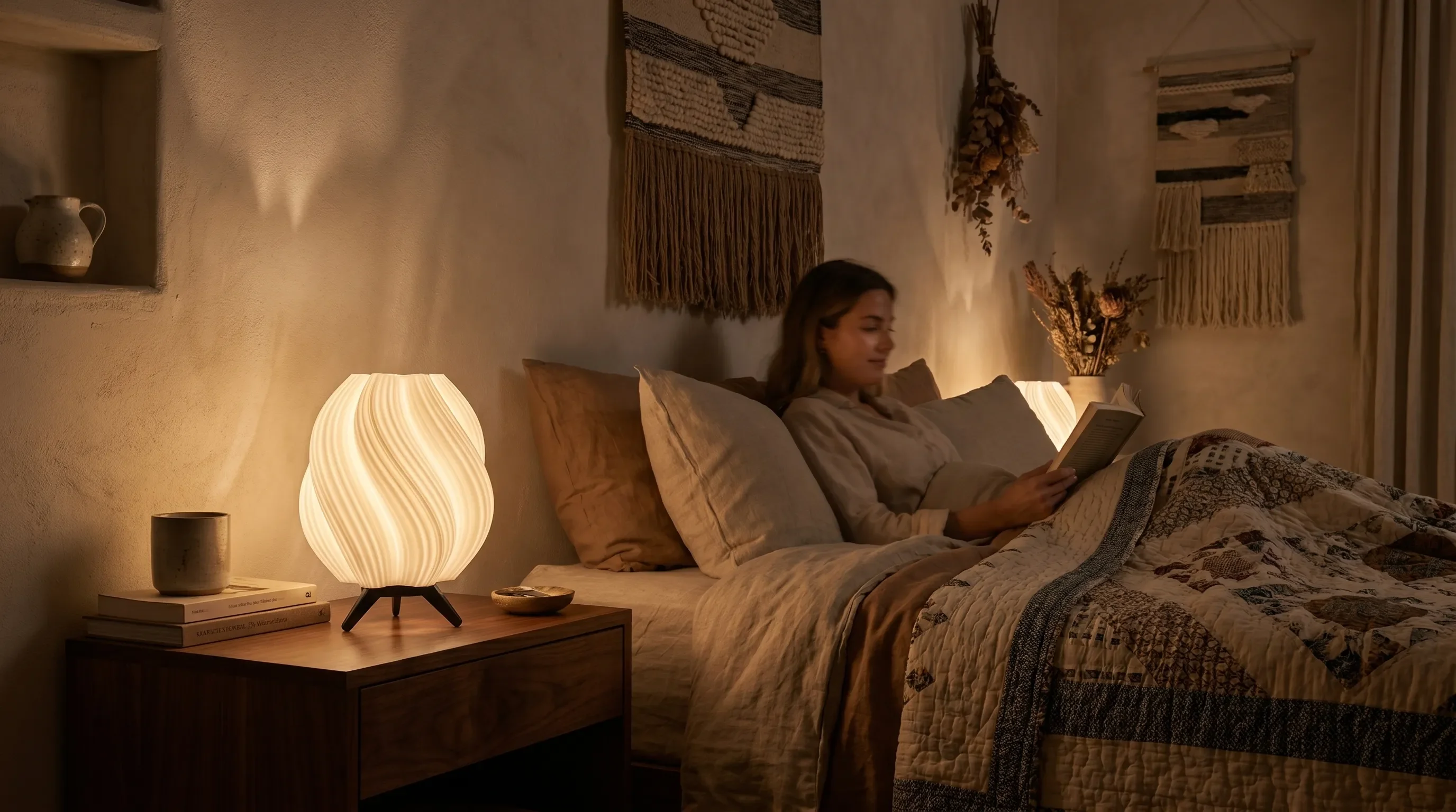 Objet décoratif imprimé 3D et lampe sculpturale pour intérieur moderne