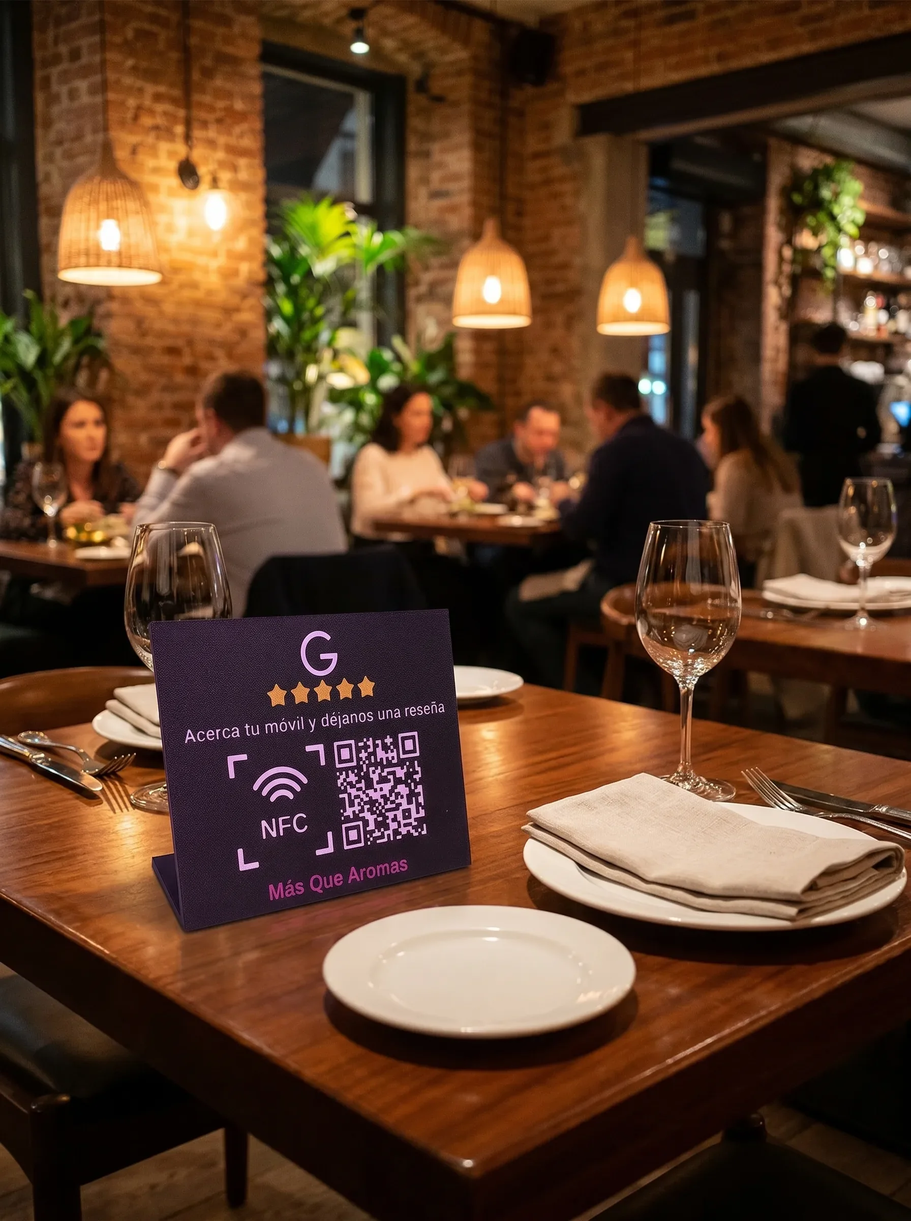 Présentoir de comptoir et plaque NFC personnalisée en acrylique miroir